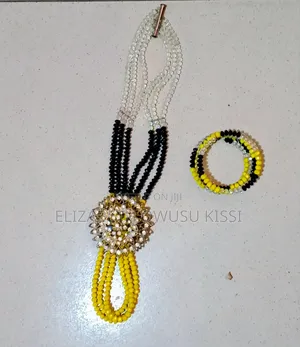 Yellow Black and White Beads
