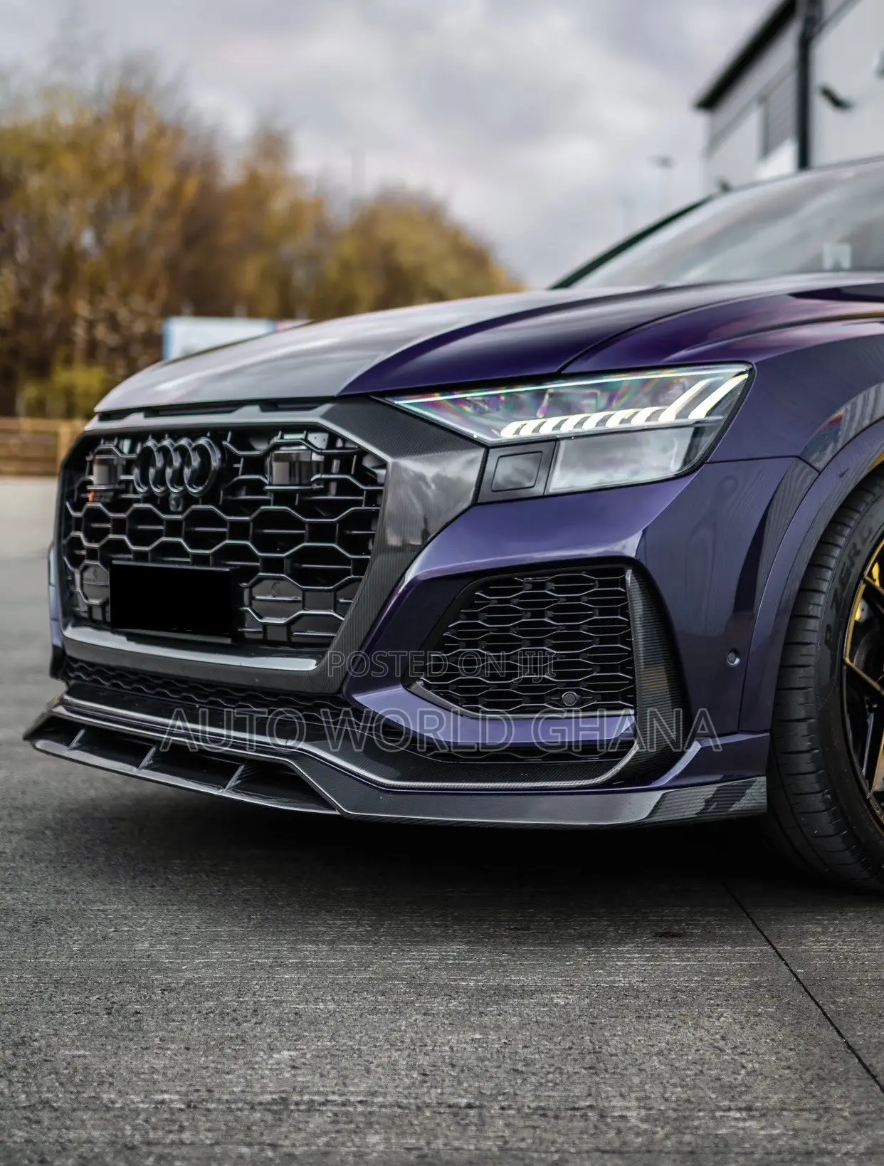 Audi Q8 S Line  Base Line Carbon Front Bumper Lower Lip 2019-2023