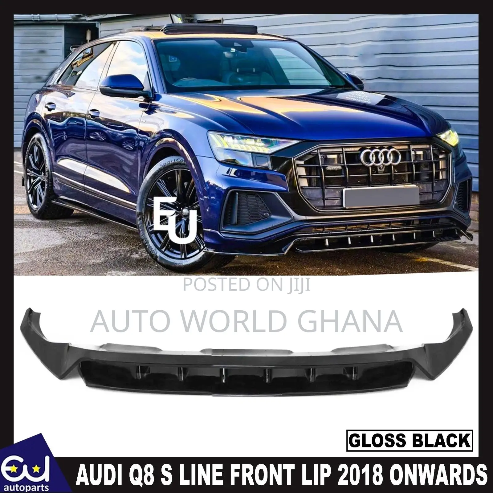 Audi Q8 S Line  Base Line Carbon Front Bumper Lower Lip 2019-2023