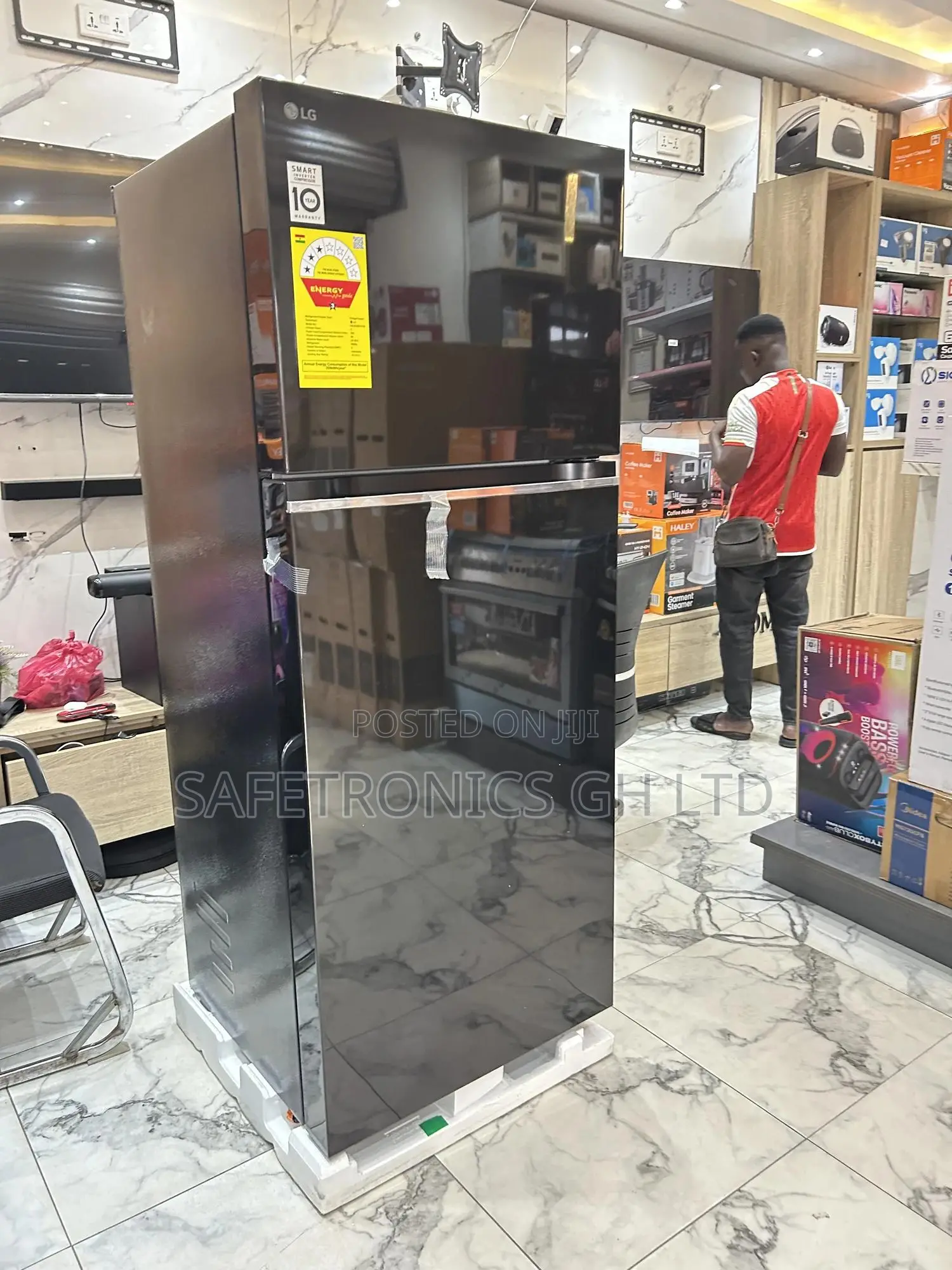 Just Get Lg Top Mount 395 Liters Electric 2 Doors Black Gn-B392pxgb