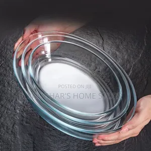 3pcs Set Oval Glass Bowls/ Baking Trays