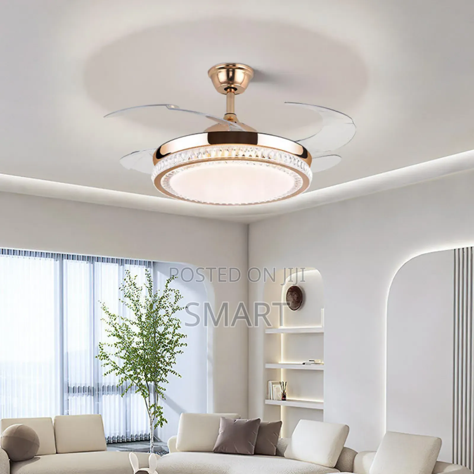 Simple Morden Executive Retractable Led Ceiling Fanlight