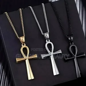 Classic Ankh Cross Pendant Necklace - Stainless Steel (Unisex)