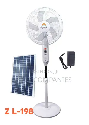Rechargeable Fan 16” Solar Panel, Usb, Lamp, Stand Fan.