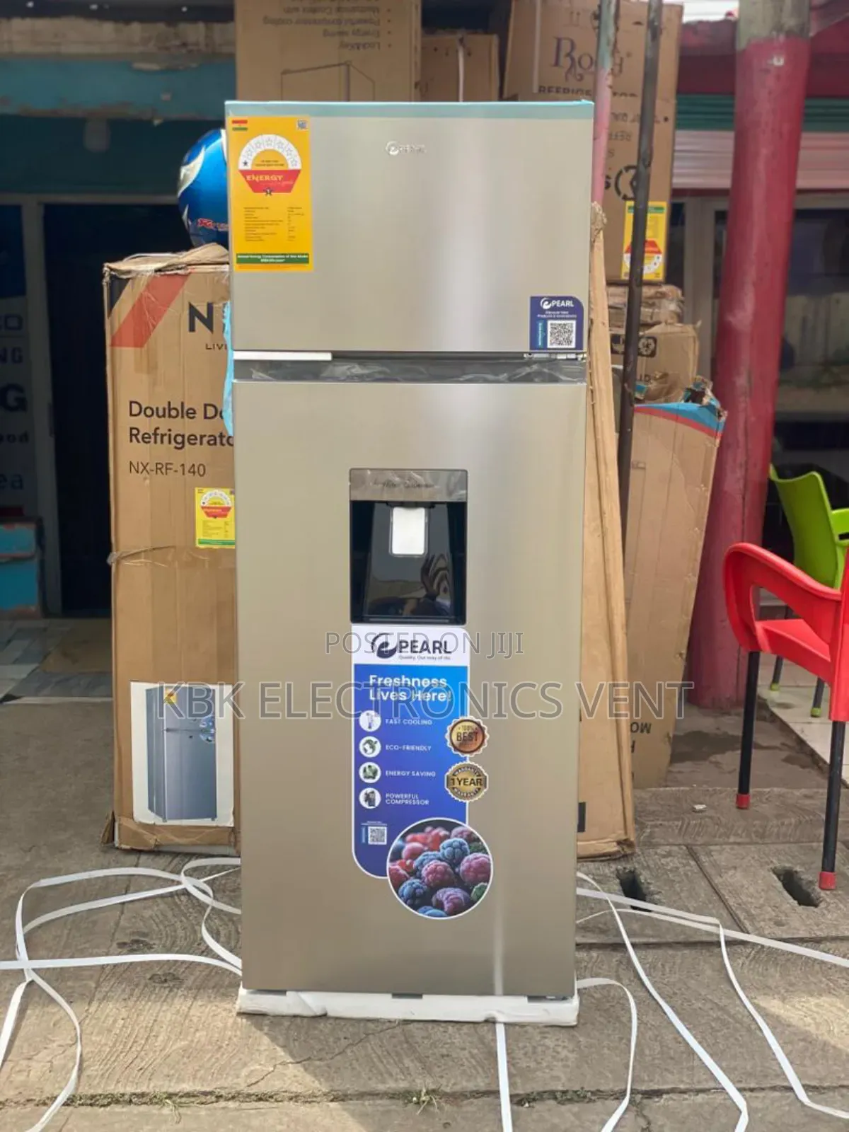 Pearl 205liter Double Door Refrigerator Water Dispenser
