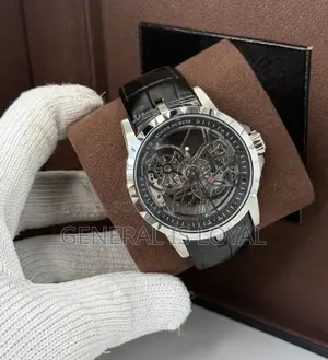 Roger Dubuis Excalibur 42 Automatic Skeleton Black Leather Watch