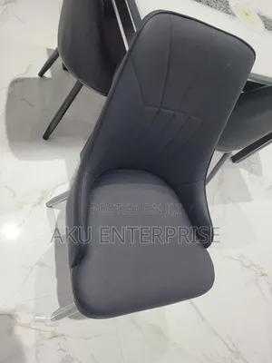 Dinning Chairs Black Leather With High Density Foam