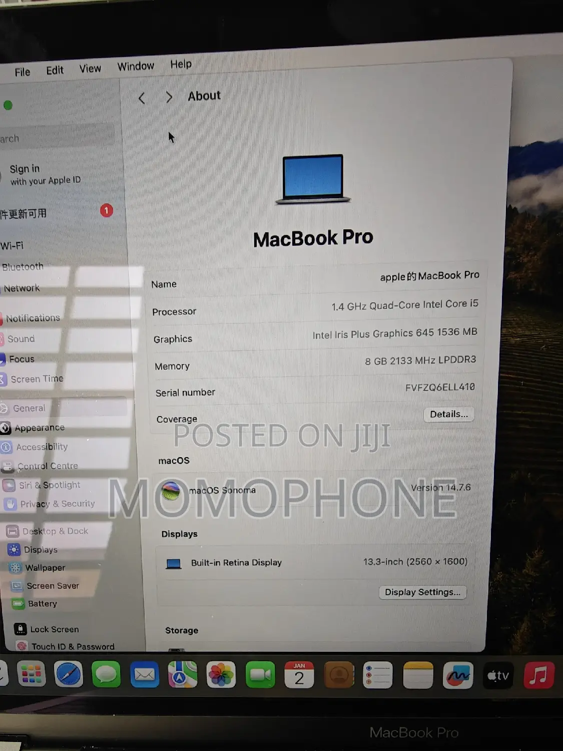 Laptop Apple MacBook Pro 2019 8GB Intel Core i5 SSD 256GB