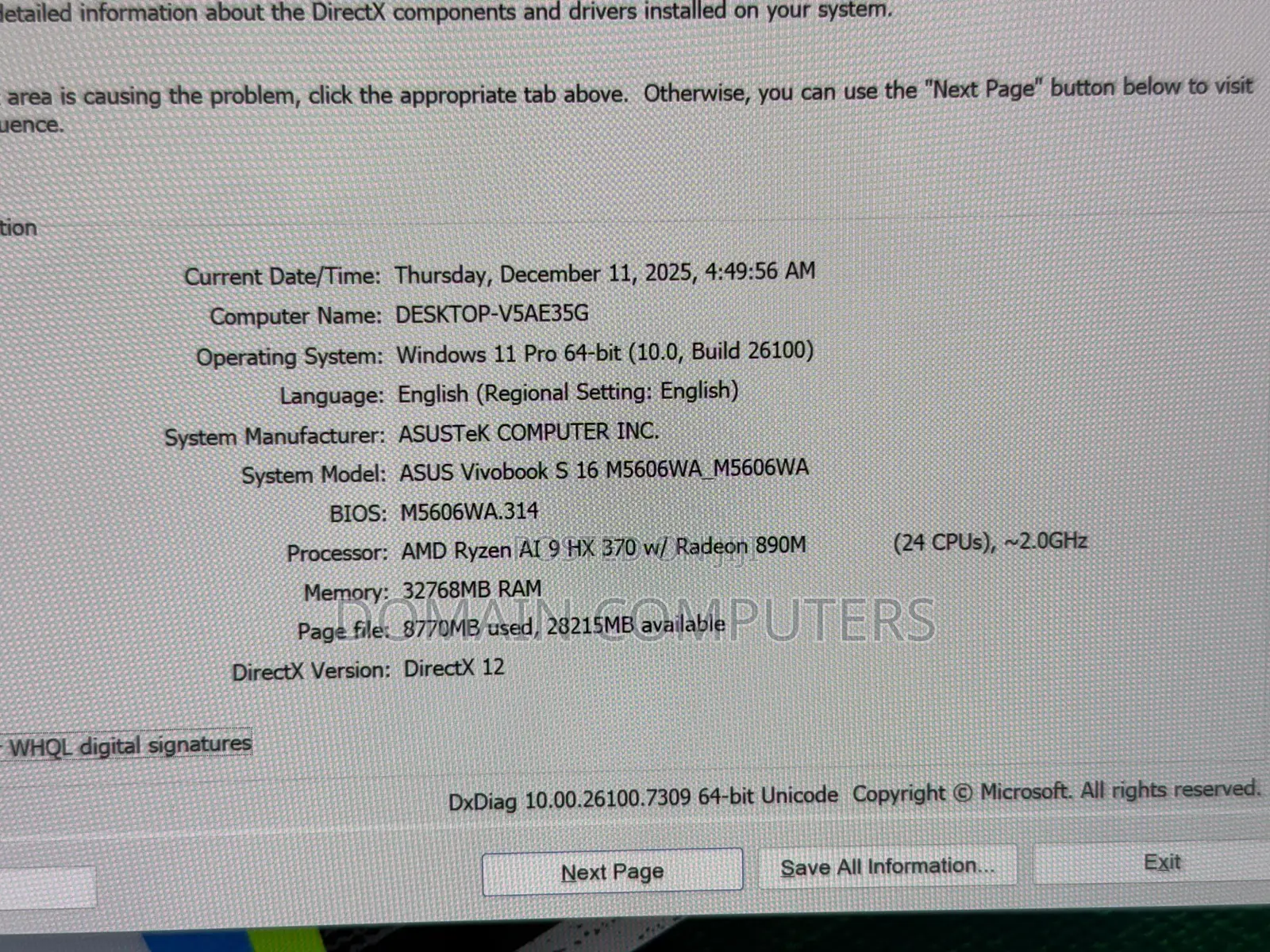Laptop Asus Vivobook 16 32GB AMD Ryzen 9 SSD 1T