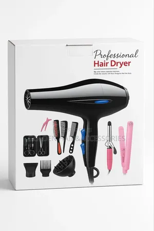 12in1 Professional Dryer Set With Straightener, Curler Nail Care Set