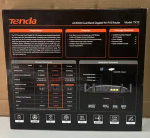 Tenda Ax3000 Dual Band Gigabit Wi-fi 6 Router Tx12