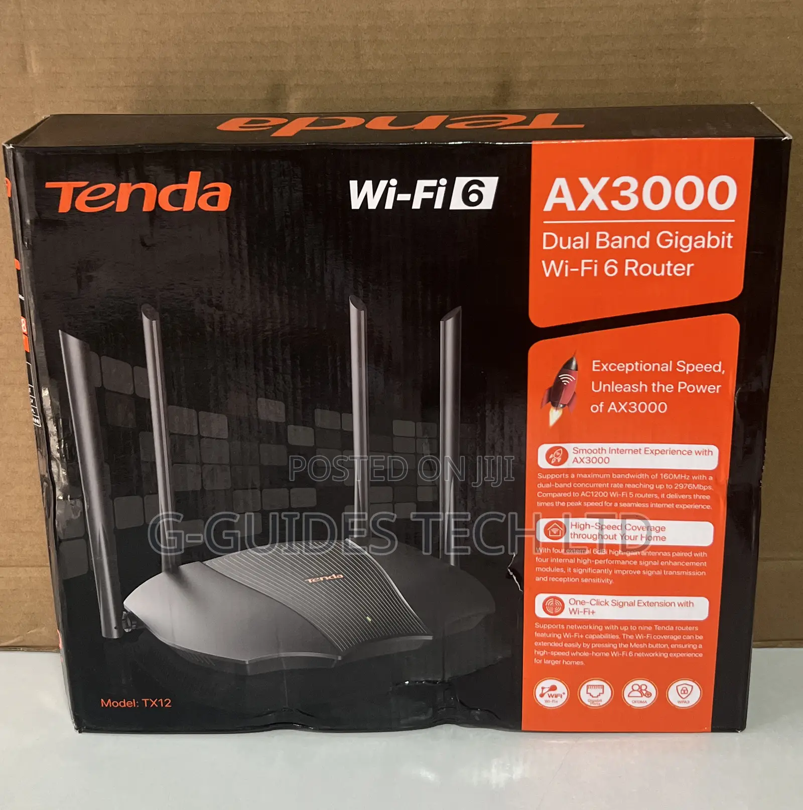 Tenda Ax3000 Dual Band Gigabit Wi-fi 6 Router Tx12