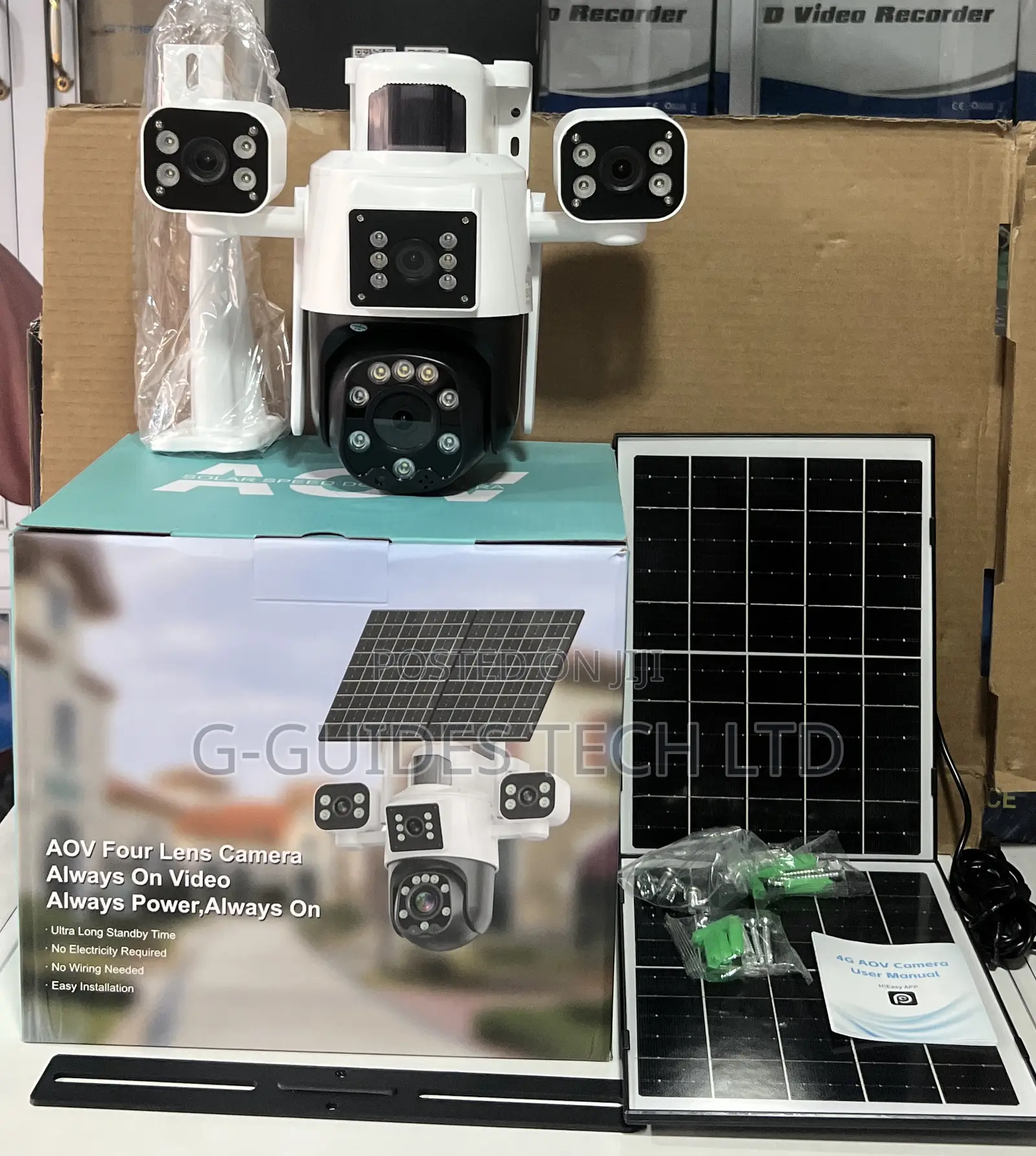 Aov 4g Solar PTZ Camera Four Lens 12mp, Aov 4g Solar 4-Lens Camera