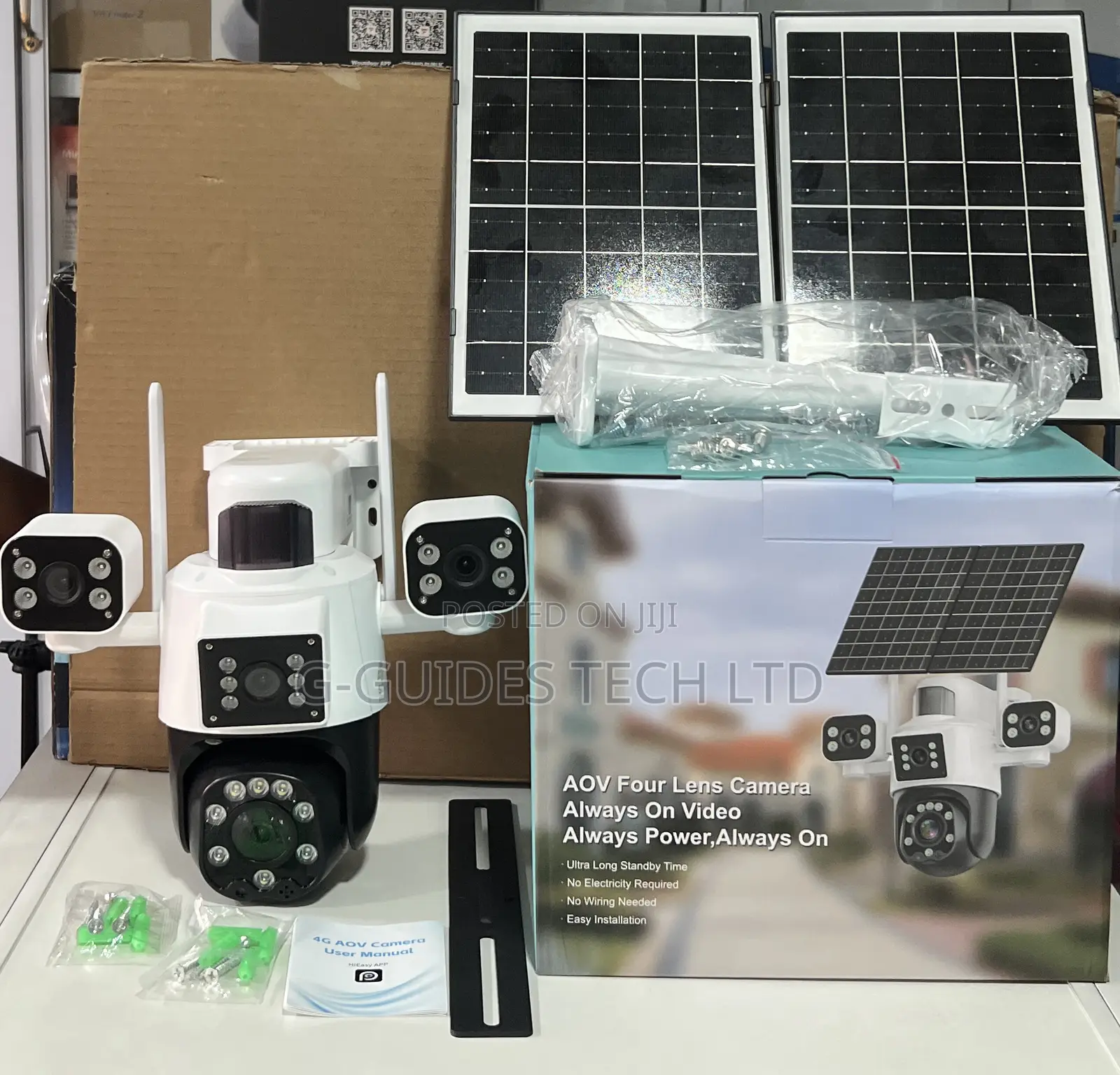 Aov 4g Solar PTZ Camera Four Lens 12mp, Aov 4g Solar 4-Lens Camera