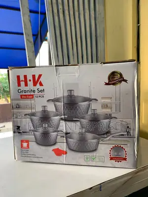 Premium Non-Stick H.K. Granite Pot Pan Set