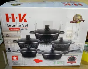 Durable H.K. Granite Set (20cm-32cm Casseroles + Fry Pan)