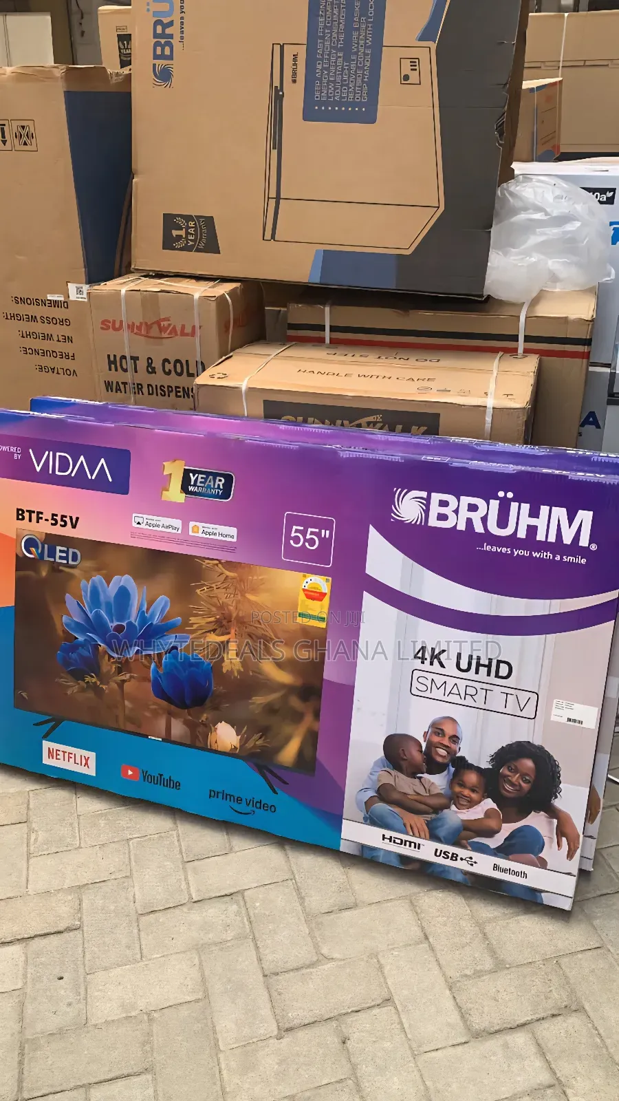 Qled Tv| Bruhm 55" Smart Android Tv| Voice-control| Bluetooth| Uhd 4k