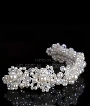 Beaded Tulle Hair Piece