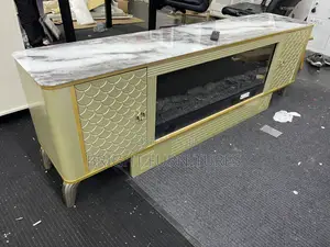 European Electronic Flame Tv Stand With Bluetooth Speakers