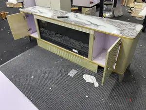 European Electronic Flame Tv Stand With Bluetooth Speakers