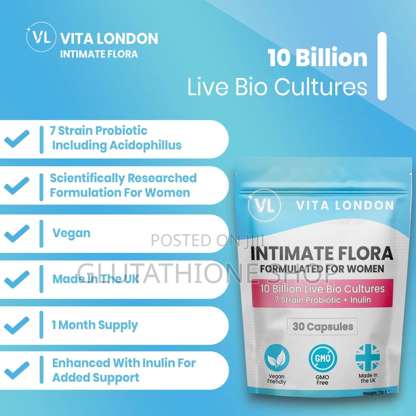 Intimate Flora Probiotics for Women | 10 Billion Live Bio Cultures