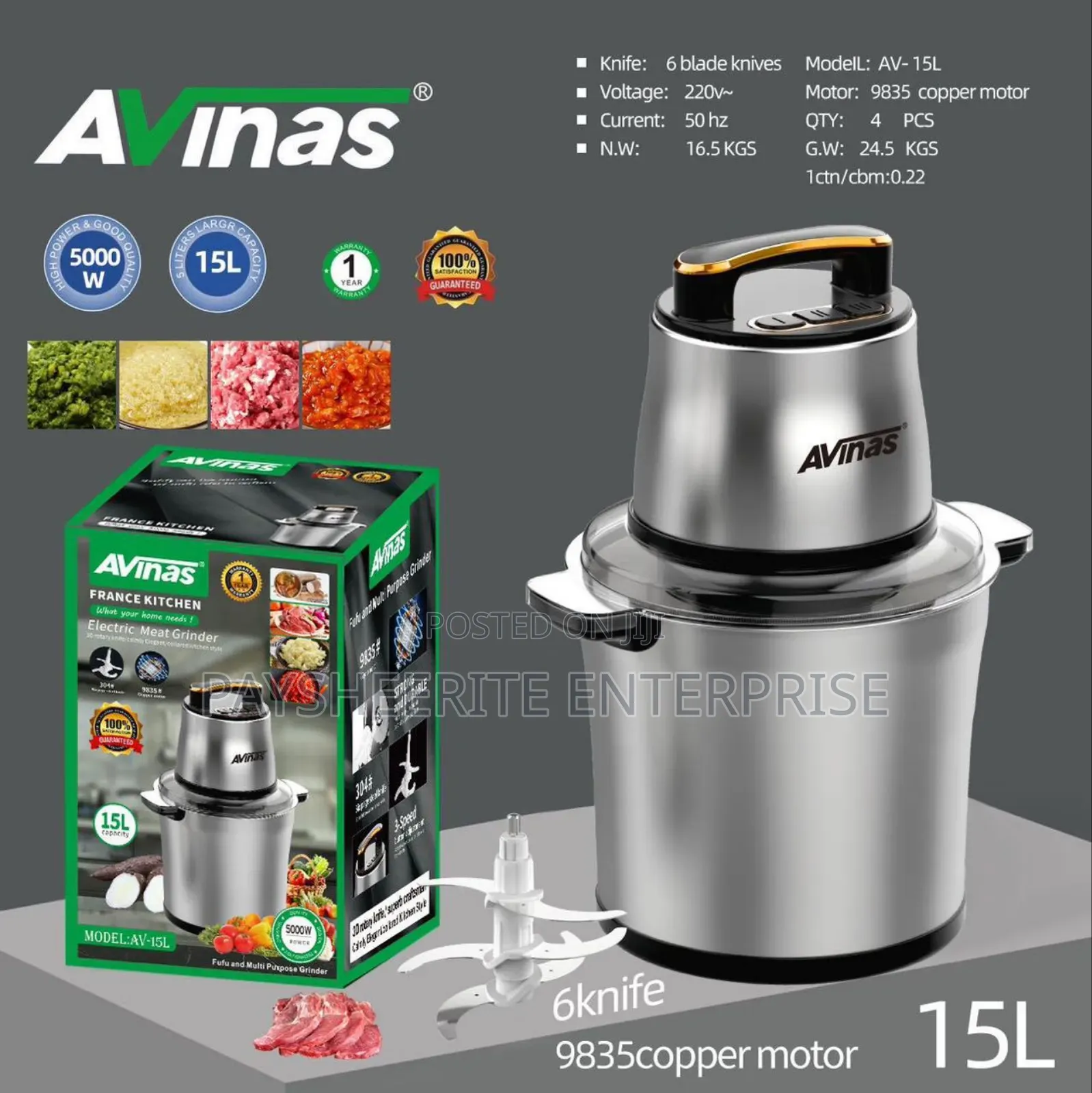 15l Avinas Fufu Machine 680gh