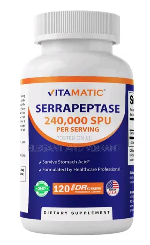 Serrapeptase 240,000 Spu Servings, 120  Capsules