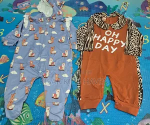 Happy Day Cute Baby Girl Overall 3 to 6months ( Price for Two)