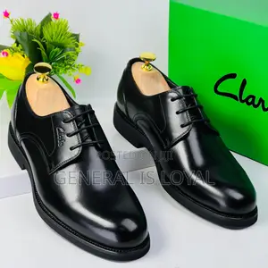 Clarks Black Leather Executive Shoes.