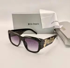 Palm Angels Canby Sunglasses In Black Acetate With Purple  Lenses.