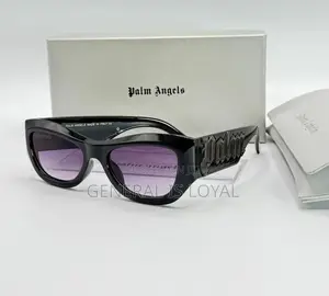 Palm Angels Canby Sunglasses In Black Acetate With Purple  Lenses.