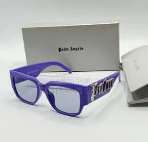 Palm Angels Kerman Logo-print Sunglasses Purple  Grey Tinted Lenses.