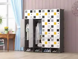16 Cubes Plastic Wardrope With Shoe Rack