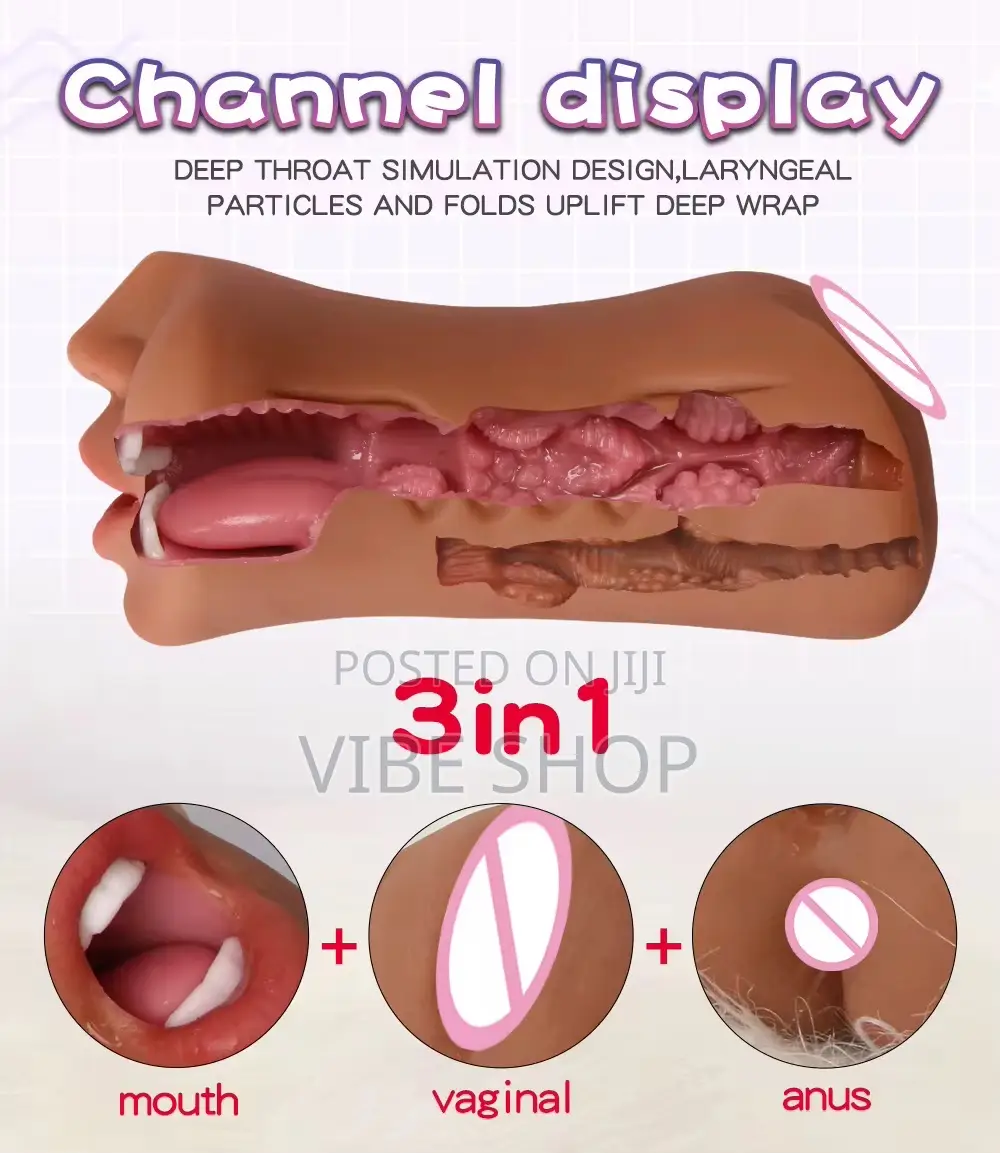 Premium Fleshlight Male Masturbator 3 Channel (Vagina, Mouth and Anal)