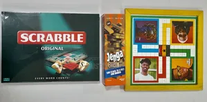Scrabble + Jenga + Ludo