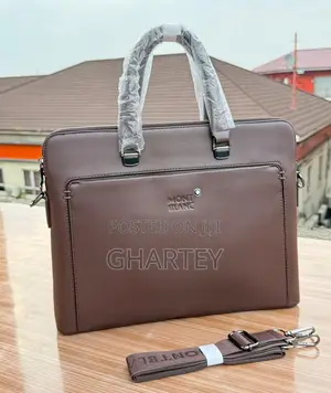 Coffee Men’S Leather Mont Blanc Laptop Briefcase
