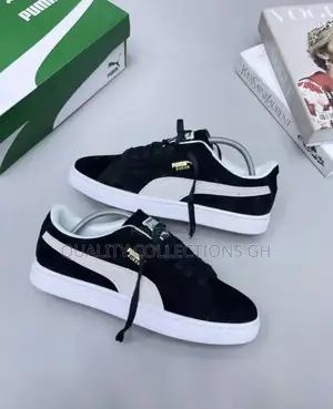Black and White Puma Suede