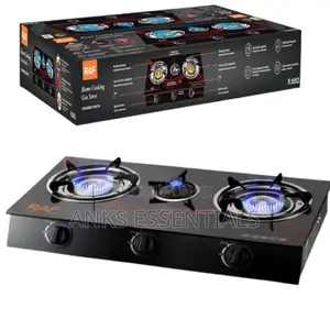 Raf Glass Top Gas Stove – 3 Burner Cooker