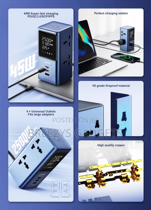 Ldnio Vertical Universal Socket Tower Power Strip Multi Outlets