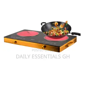 Original Raf 3500w Double Electric Stove – Black Glass Top