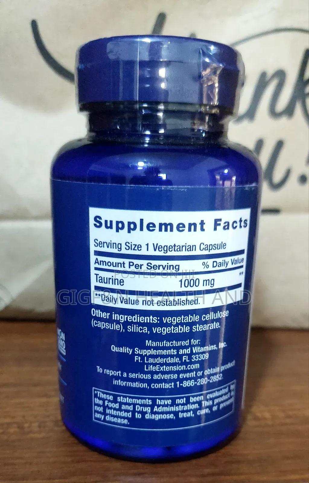 Lifeextensions, Taurine 1000mg, 90 Caps( Bp Glucose)