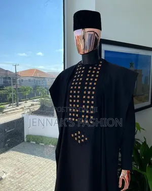 Men's Black 3 Pieces Agbada