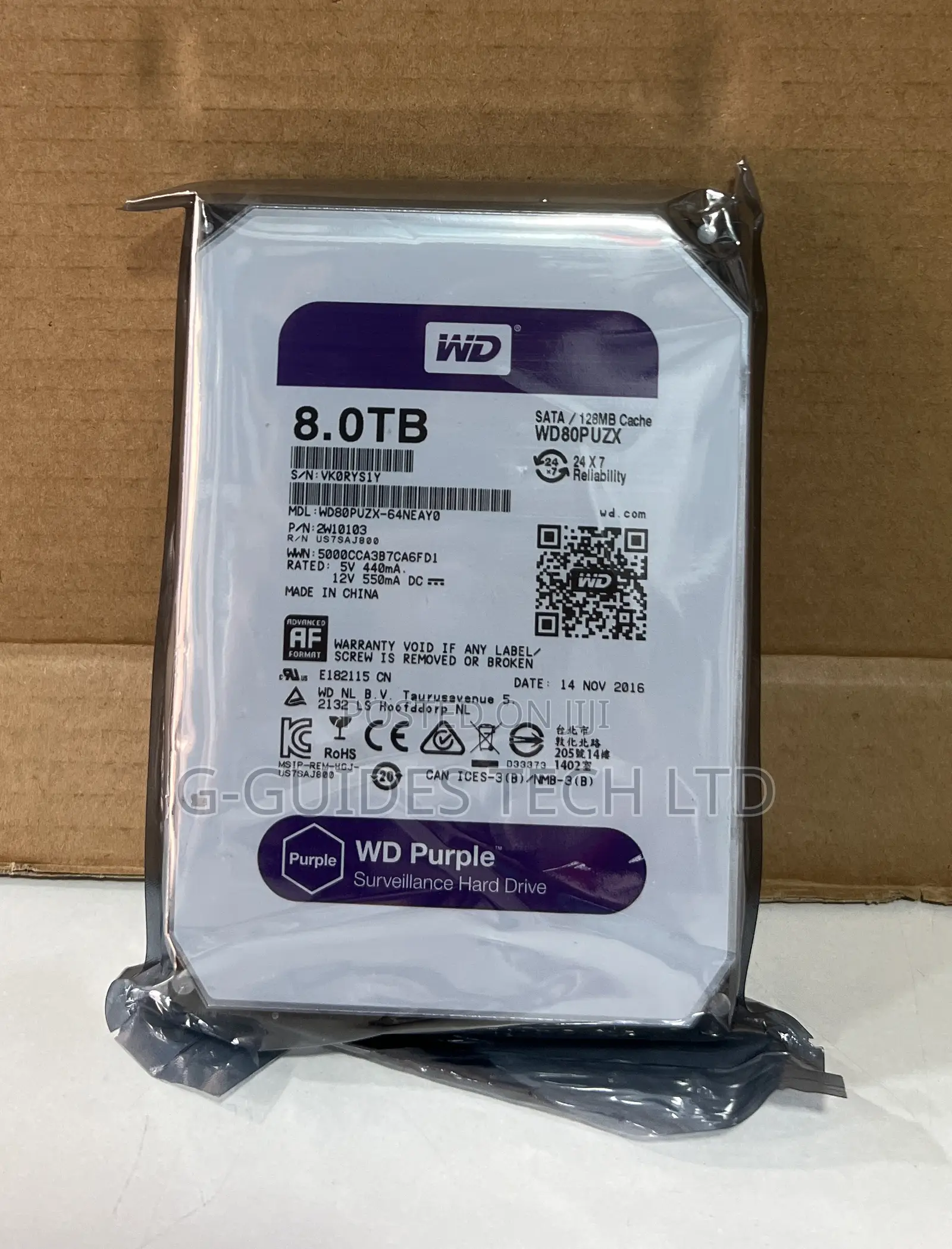 Western Digital (Wd) Purple 8tb Surveillance Hard Drive
