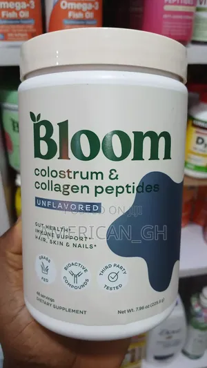 Bloom Colostrum and Collagen Peptides, 225.6g