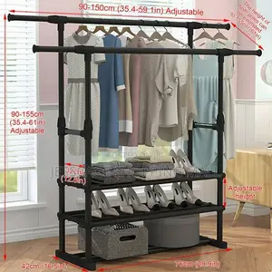 Heavy Duty Clothes Hanging Metal And Adjustable