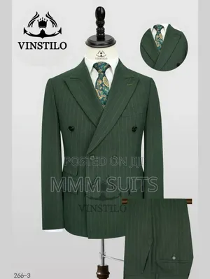 Vinstillo Classic Fashion Turkish Double-Breasted Men Suit With Strap