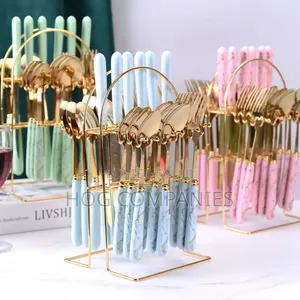 24 Pieces Steak Fourchette Cutlery Set Flatware Sets