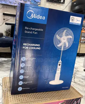 Original Midea Rechargeable Standing Fan(White) 