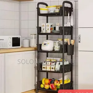 4-layer Multipurpose Plastic Storage Rack Or Trolley With Wheels.