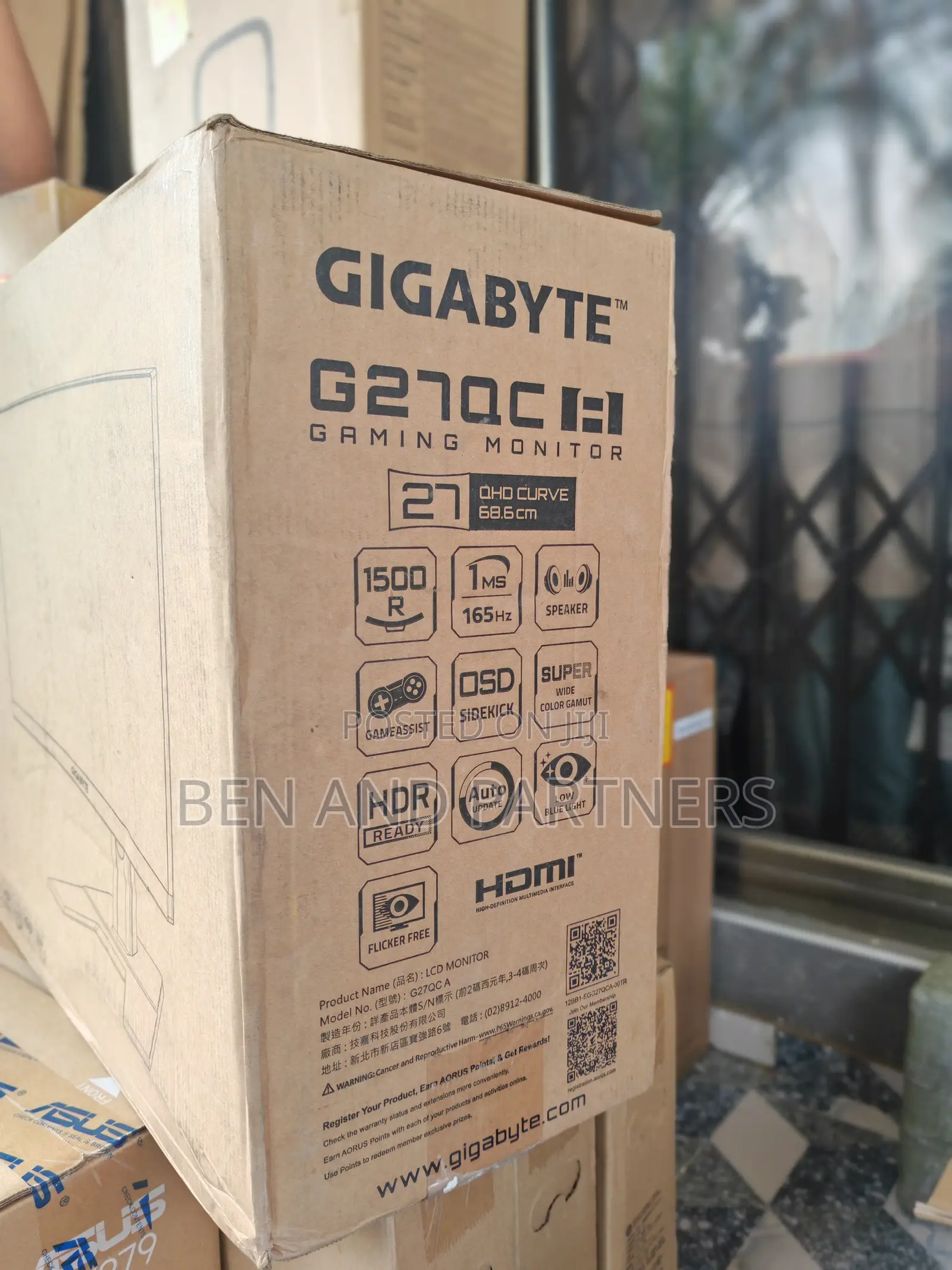 Gigabyte 27”, Curved, 165hz, 1ms, HDR Gaming Monitor